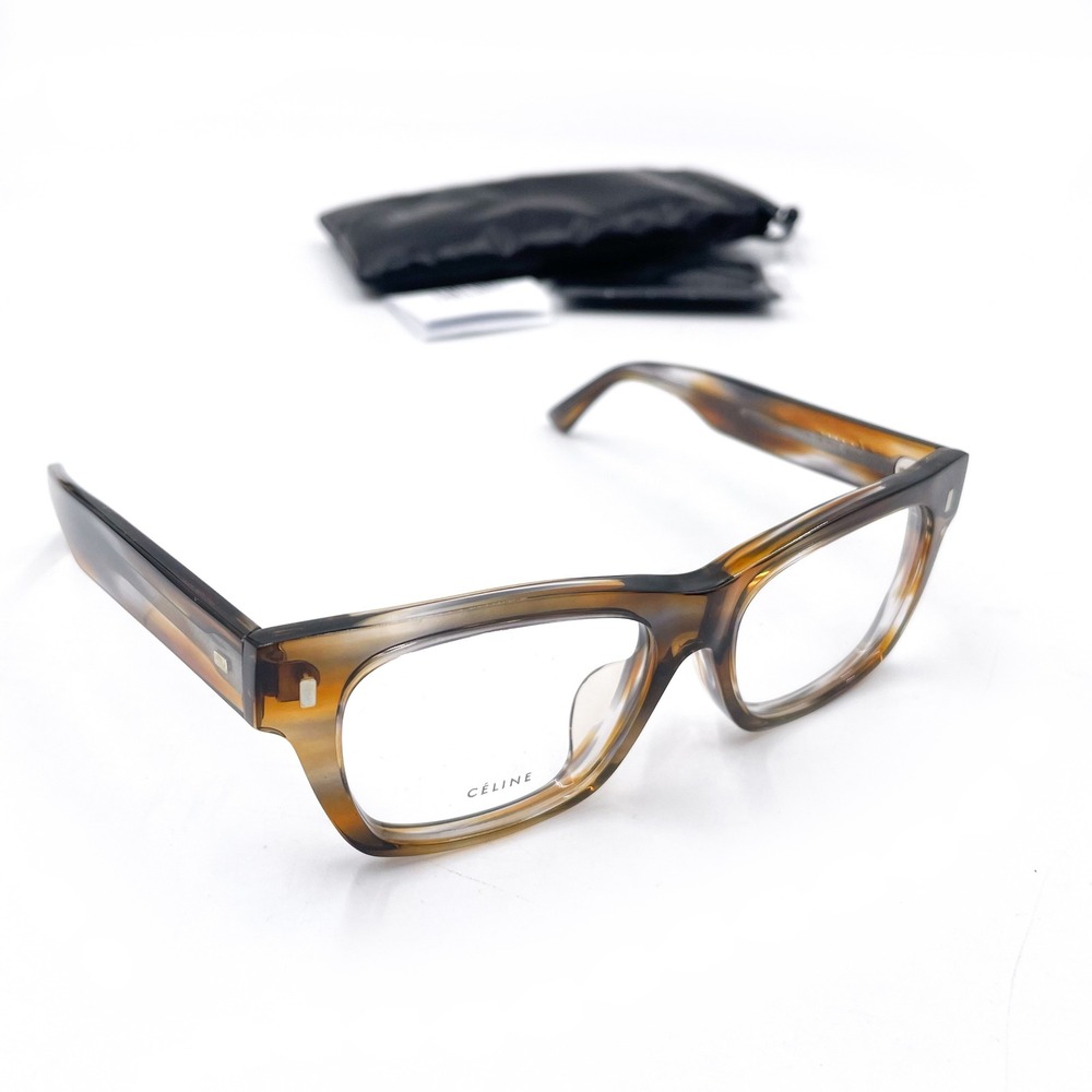 Celine Paris Eyeglasses Frames Brown Tortoise Acetate Square CL50011F